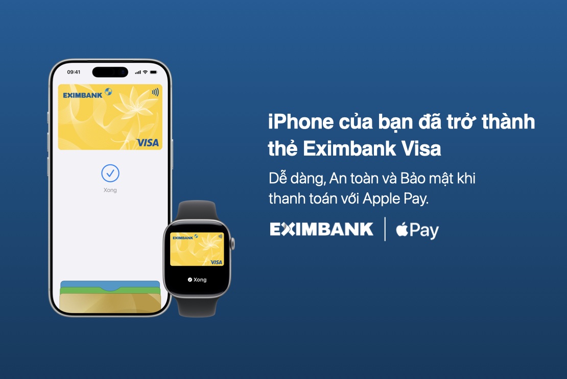 Eximbank tích hợp Apple Pay cho thẻ visa