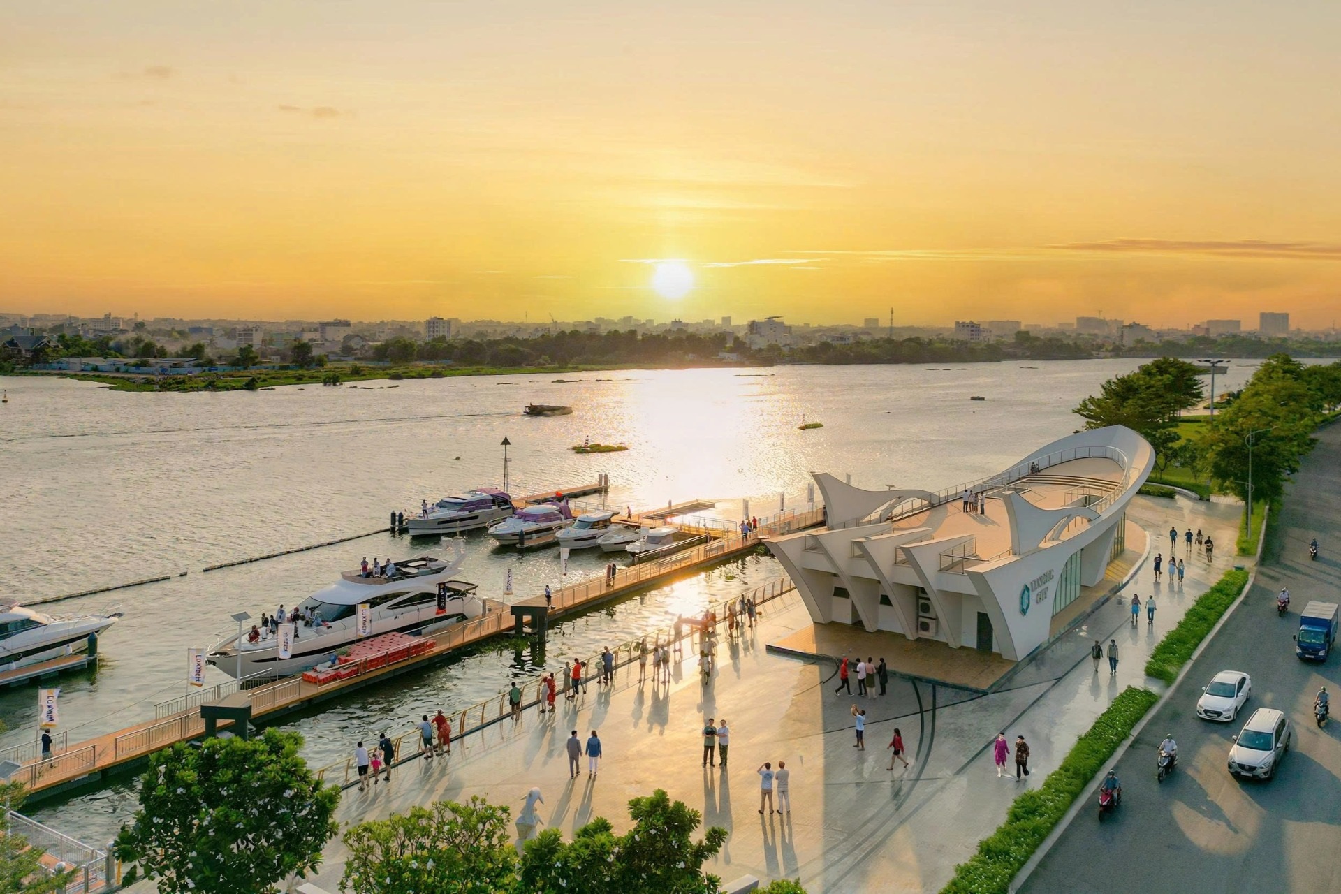 Ngắm hoàng hôn châu Âu thơ mộng giữa lòng Van Phuc City