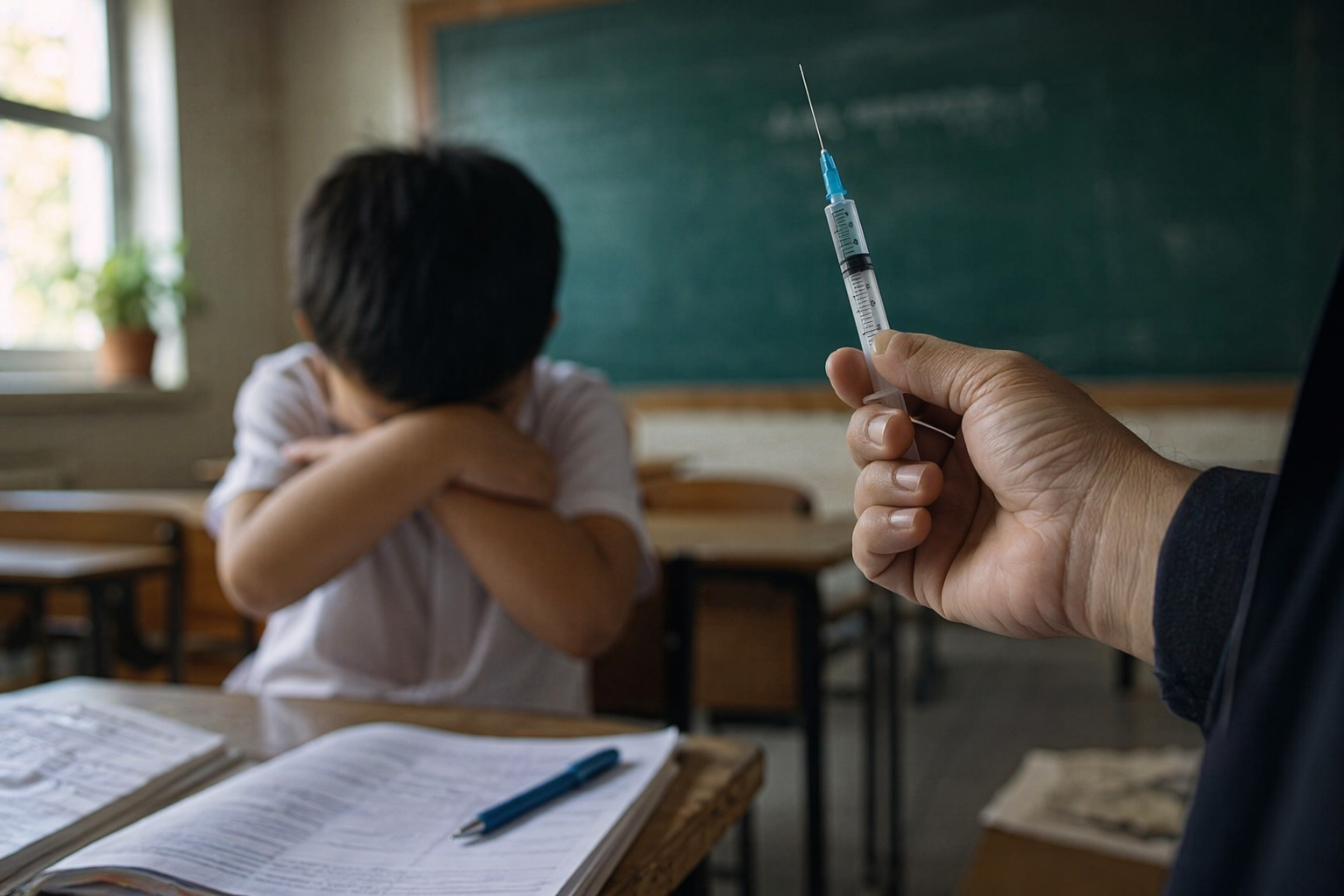 Kỷ luật cảnh cáo giáo viên phạt học sinh tự chích kim tiêm vào tay