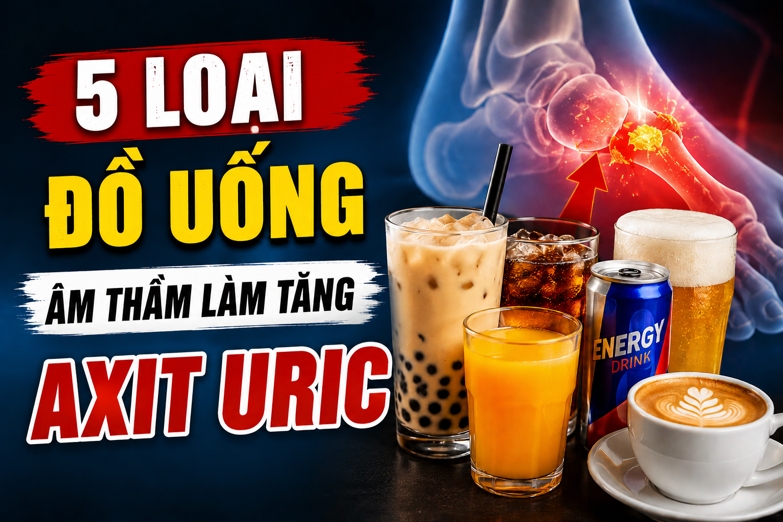 5 loại đồ uống quen thuộc có thể làm tăng axit uric