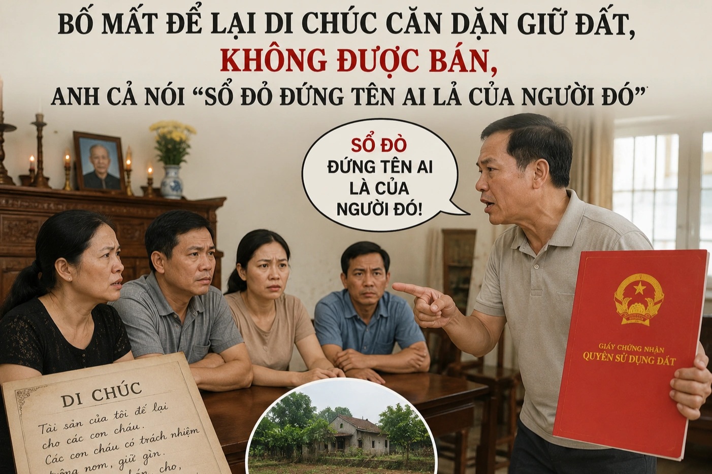 Bố mất căn dặn giữ đất, anh cả nói 