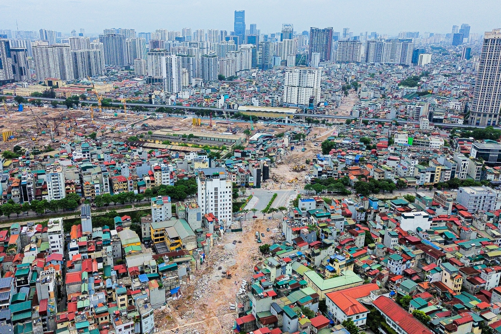 Mặt bằng đường vành đai 2,5 Hà Nội nhìn từ trên cao