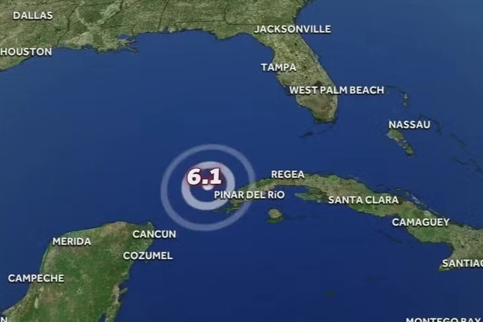 Động đất mạnh ngoài khơi Cuba