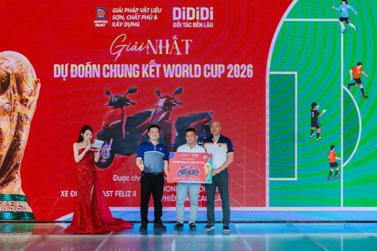 Nippon Paint "Cùng DiDiDi - Sống trọn đam mê World Cup 2026" trao gần 1.000 giải thưởng