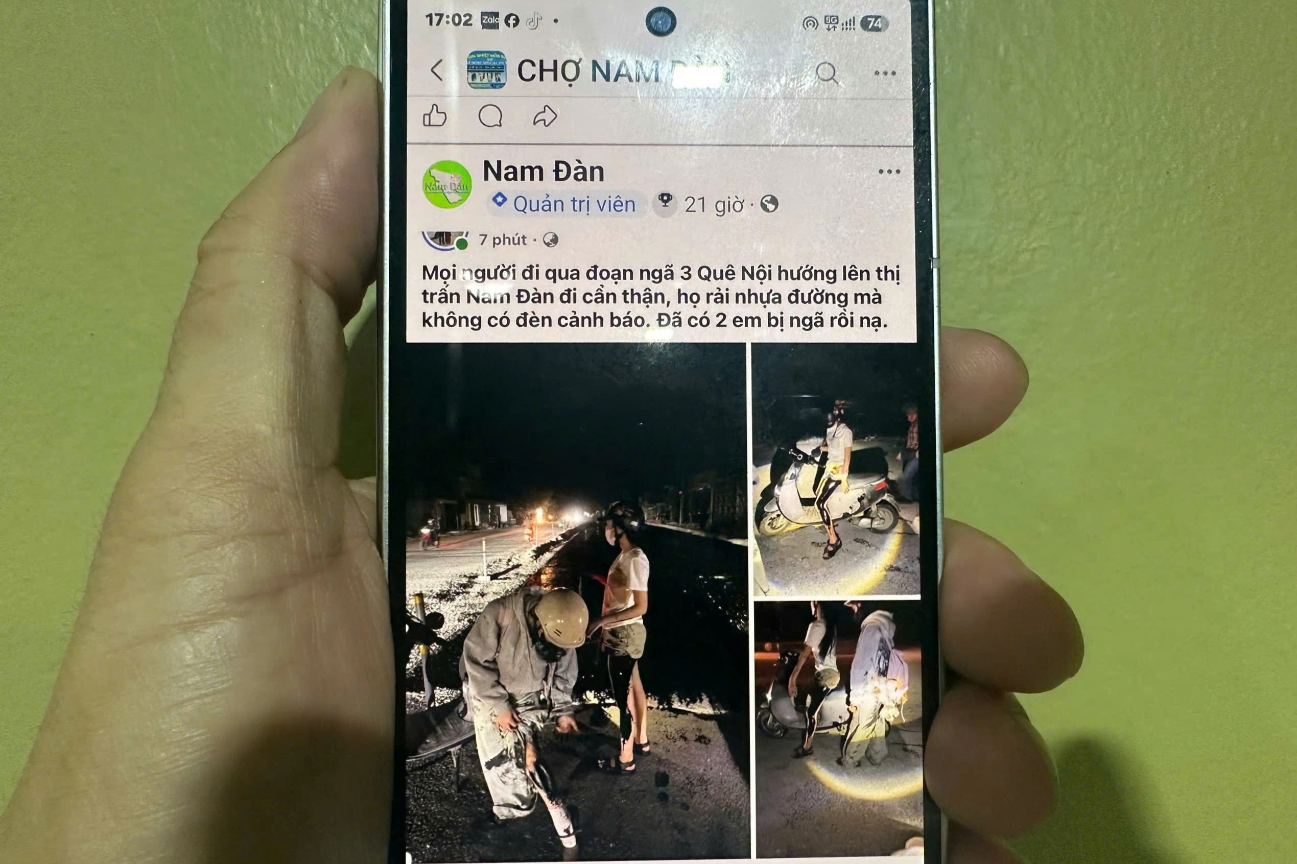 Làm rõ thông tin đường thi công thiếu cảnh báo khiến 2 người ngã xe