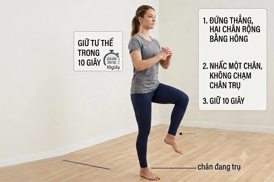 Bạn có đứng được một chân trong 10 giây?