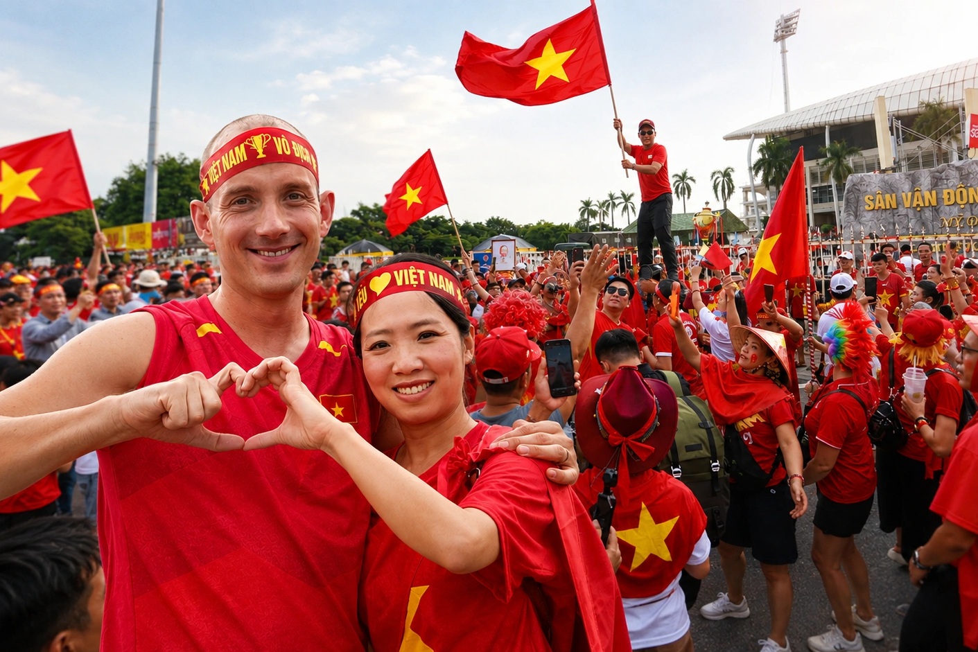 CĐV nước ngoài đến sân, cổ vũ cuồng nhiệt cho Đình Bắc