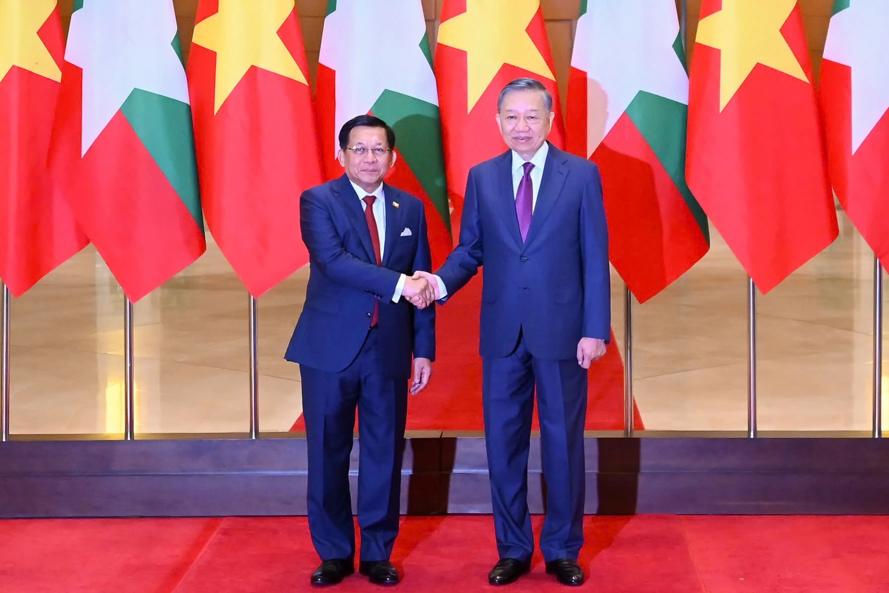 Tổng Bí thư, Chủ tịch nước Tô Lâm chủ trì lễ đón Tổng thống Myanmar