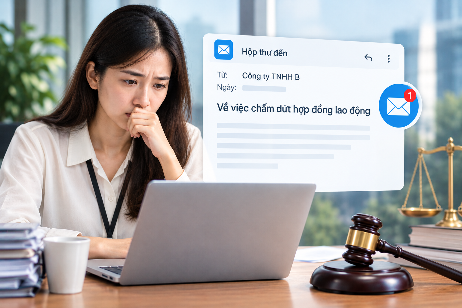 Gửi email nói không còn công tác, nữ kế toán mất cơ hội đòi gần nửa tỷ đồng