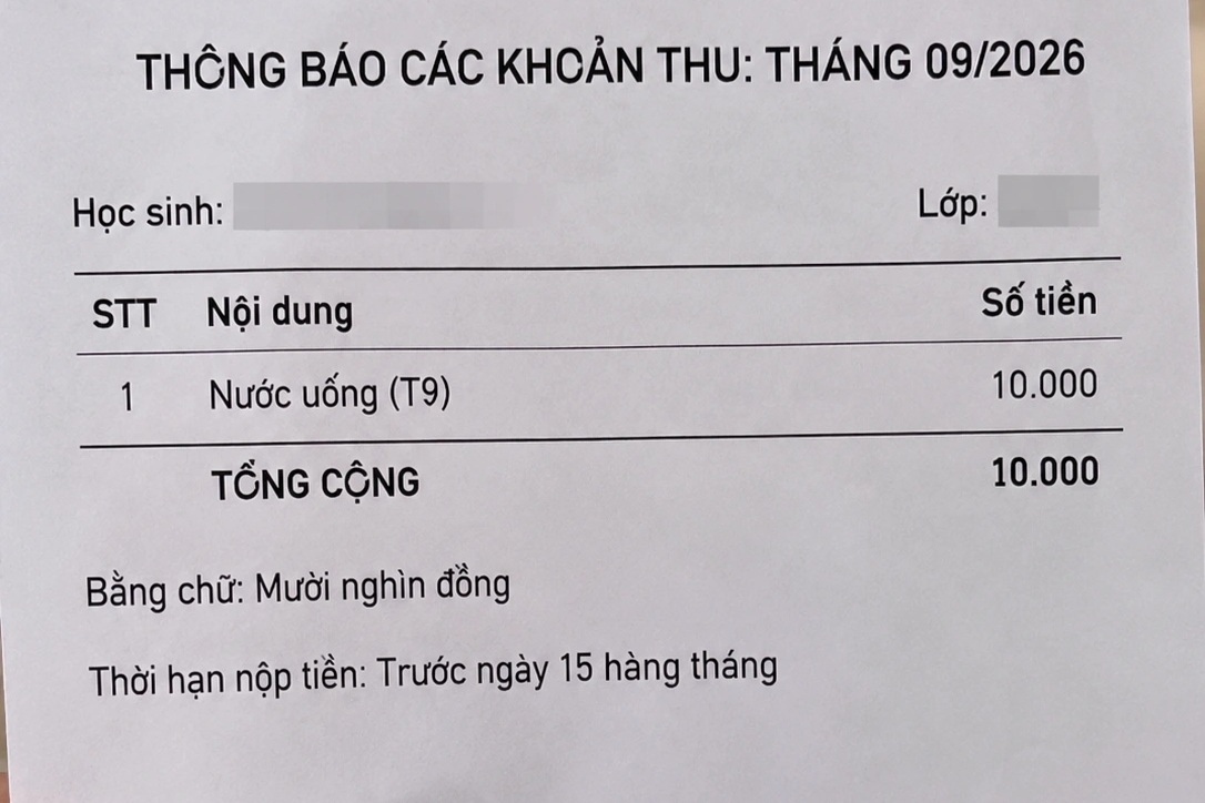 Không học môn liên kết, phụ huynh “sốc” khi phiếu thu tiền chỉ 10.000/tháng