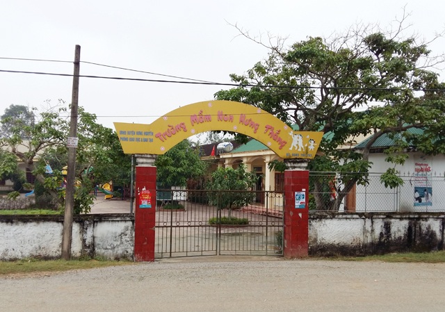 Điều động hiệu trưởng bị kỷ luật về Phòng GD-ĐT huyện làm việc - 1 Trường mầm non Hưng Thắng, nơi xảy ra nhiều sai phạm trong công tác thu chi đầu năm học 2016-2017.