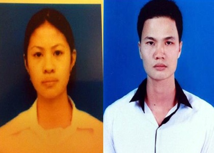 Hai bị can Linh Thị Kiều và Đỗ Thanh Tùng trong vụ án giết đại gia chè