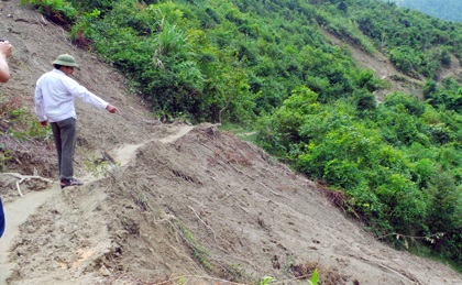 Hiện trường khu sạt lở do thiên tai khiến nhiều người chết vào sáng ngày 5/9 vừa qua.