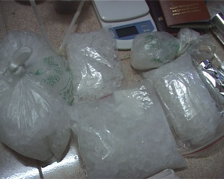 Tang vật vụ án là ma tuý đá với số lượng rất nhiều.