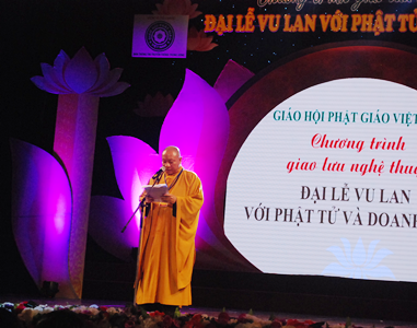 Đại lễ Vu lan - Giá trị đạo đức cao đẹp của dân tộc - 1 Hòa thượng Thích Gia Quang, Trưởng BTC Chương trình phát biểu tại buổi lễ
