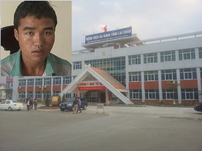Bệnh viện Đa khoa tỉnh Lai Châu (Ảnh lớn) và đối tượng Cao A Giá (Ảnh nhỏ).