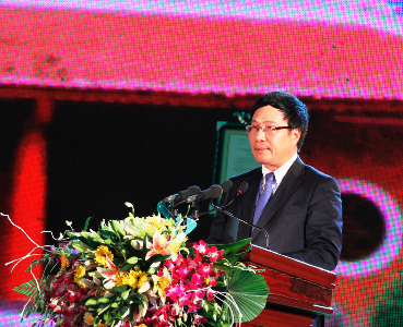 Phó Thủ tướng, Bộ trưởng Bộ Ngoại giao Phạm Bình Minh phát biểu tại buổi lễ.