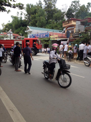 Xe cứu thương được huy động tới hiện trường