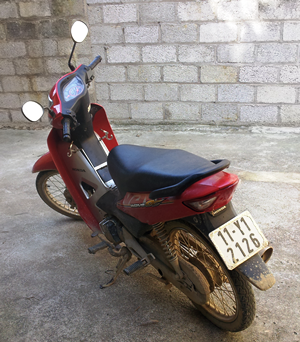 Chiếc xe máy tang vật của vụ án.