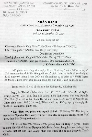 Khởi tố nguyên Thẩm phán TAND Tối cao xử ông Chấn bị tù oan 10 năm - 1 Khởi tố nguyên Thẩm phán TAND Tối cao xử ông Chấn bị tù oan 10 năm