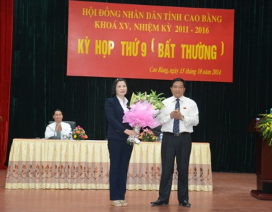 HĐND tỉnh Cao Bằng đã nhất trí bầu bà Nguyễn Bích Ngọc giữ chức Phó Chủ tịch UBND tỉnh.
