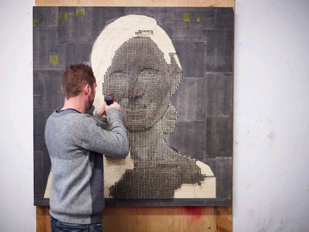 Ảnh chân dung 3D làm từ... ốc vít - 1