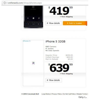 Bất ngờ lộ cấu hình và giá bán của iPhone 5 - 1 Bất ngờ lộ cấu hình và giá bán của iPhone 5 - 1