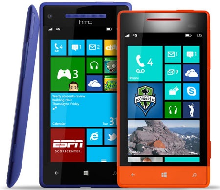 HTC trình làng bộ đôi điện thoại Windows Phone 8 "ăn thua" với Nokia - 2 HTC Windows Phone 8X (trái) và 8S hứa hẹn sẽ là đối thủ cạnh tranh với Nokia.