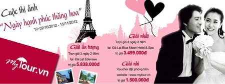 Sẻ chia ảnh cưới, miễn phí kì trăng mật cùng Mytour.vn - 1 Chia sẻ anh vui đôi lứa tưng bừng đón nhận kỳ nghỉ trăng mật ngọt ngào cùng Mytour.vn