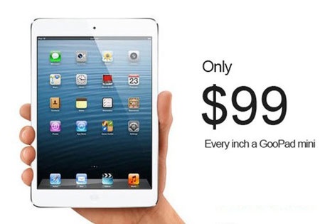 Chỉ sau 1 ngày, iPad mini nhái giá 99 USD xuất hiện - 1 iPad mini nhái lộ diện chỉ sau 1 ngày Apple ra mắt sản phẩm mới.