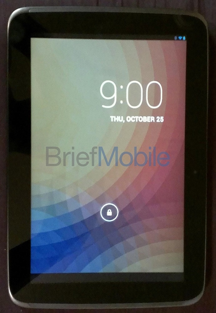 Giao diện màn hình khoá của Nexus 10 và hệ điều hành Android 4.2 sắp ra mắt.