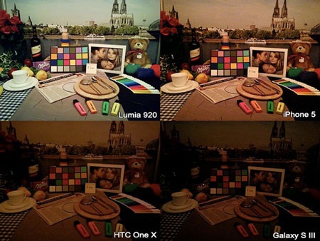 So sánh hình ảnh chụp trong điều kiện thiếu sáng giữa Lumia
920 và một số smartphone khác