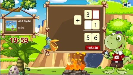 “Thử thách Toán học” với ViOlympic trên Smart TV - 2 Các bài Toán được thiết kế như trò chơi với hình ảnh vui nhộn khiến trẻ dễ tiếp thu