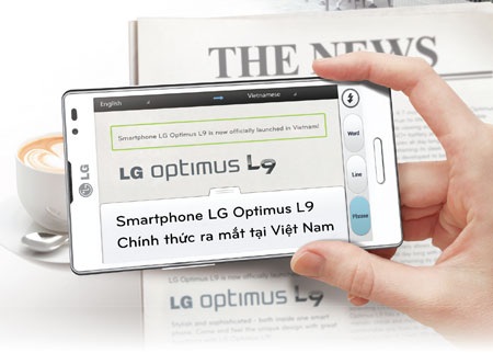 Dùng thử tính năng “dịch nhanh” trên LG Optimus L9 - 1 Dịch nghĩa bằng tính năng
