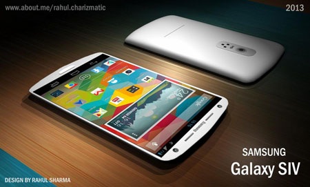 Dự án mật tiết lộ Galaxy S IV sẽ ra mắt trong tháng 4/2013 - 1 Một mẫu ý tưởng về điện thoại Galaxy S IV của nhà thiết kế Rahul Sharma.
