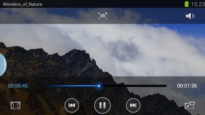 Hình chụp giao diện ứng dụng Samsung Video Player trên màn
hình Galaxy Note II