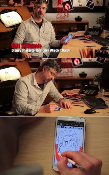 Họa sĩ Bill Schwab phác thảo nhân vật Ralph trên S-Note