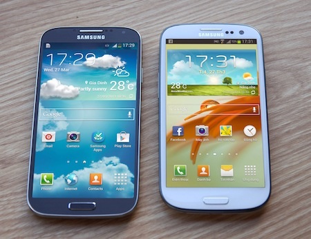 Hình ảnh Galaxy S4 "đọ dáng" với Galaxy S III - 1 Màn hình Full HD 5 inch của Galaxy S4 sáng và nét hơn so với Galaxy S III