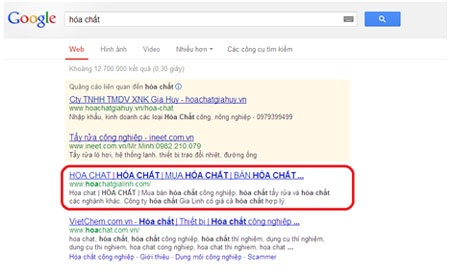 Kinh doanh trực tuyến trong thời kinh tế khó khăn - 2 Dịch vụ của Bizweb giúp SEO Top google cho website của hoachatgialinh.com