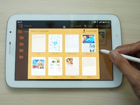 Ứng dụng S Note cung cấp 8 mẫu văn bản tiện dụng giúp ghi chú các biên bản, nhật ký, bưu thiếp