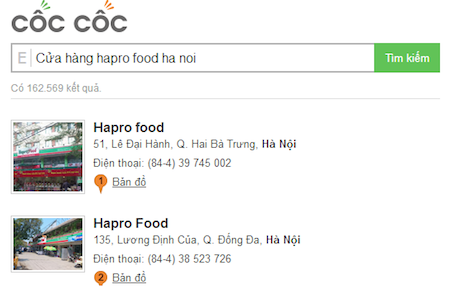 Kết quả của Google tại thời điểm viết bài