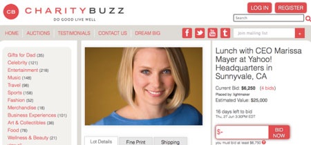 Kiều nữ CEO Yahoo có “đáng giá” hơn Tim Cook? - 1 CEO Marissa Mayer mở phiên đấu giá cho buổi ăn trưa với chính mình.