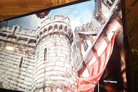 Hình ảnh video 4K hiển thị trên màn hình lớn được truyền từ tablet sử dụng chipset Snapdragon 800.