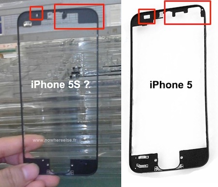 Nhà máy sản xuất Foxconn lại làm lộ hình ảnh iPhone 5S - 1 Vòng khoanh đỏ thể hiện sự thay đổi ở vị trí camera của iPhone 5S so với iPhone 5.