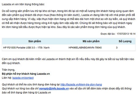 Khách hàng kêu trời vì bị trang bán hàng Lazada “cưỡng ép” - 2 Hai xác nhận đơn hàng từ Lazada. (Ảnh độc giả cung cấp).