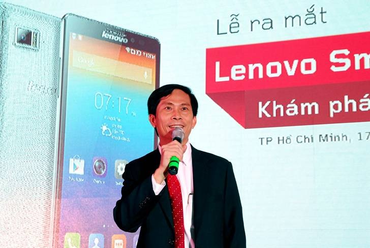Ông Nguyễn Minh Sơn, Tổng giám đốc Lenovo Việt Nam, tại sự kiện ra mắt điện thoại Vibe Z.