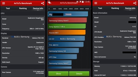 Lộ điểm benchmark của Galaxy S5 vượt Galaxy Note 3 - 2 Điểm benchmark và các thông số của Galaxy S5.