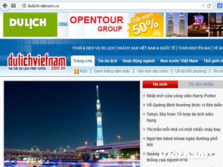VNNIC: Hãy dùng tên miền tiếng Việt rồi hãy khen, chê - 1 Ảnh chụp màn hình giao diện website dulịchviệtnam.vn