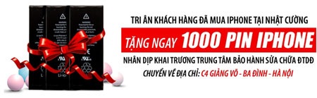 Nhân dịp khai trương,
Nhật Cường thay 1,000 pin iPhone miễn phí cho khách hàng