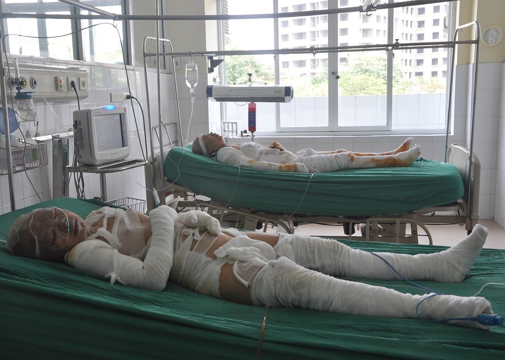 Phòng bệnh của hai mẹ con chị Duyên trong vụ cháy kinh hoàng ở chợ Phùng Khoang sáng ngày 18/5/2015